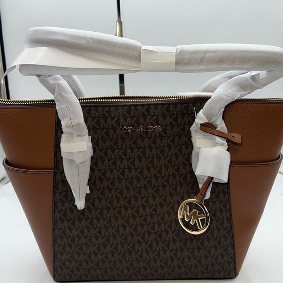 Michael Kors Charlotte Tote In Brown - Picture 1 of 7